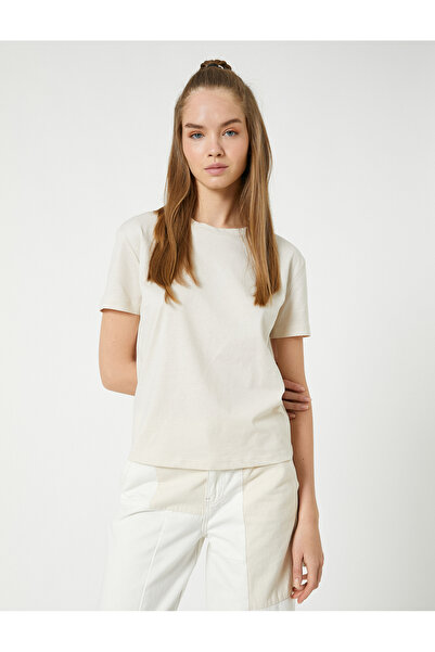 Koton Γυναικείο μπλουζάκι σε μπεζ χρώμα