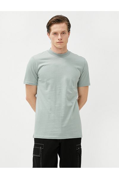 Koton Βασικό T-Shirt Crew Neck Slim Fit Κοντό μανίκι βαμβακερό