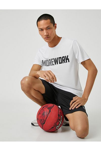 Koton Sports T-Shirt Slogan Printed Crew Neck Breathable Fabric