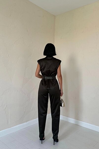 HELİS BUTİK Ολόσωμη φόρμα με ζώνη χακί