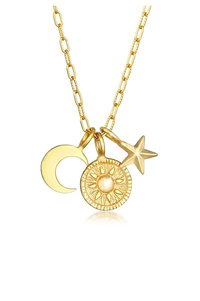 ELLI Necklace Ladies Sun Moon Star Pendant Astro Trend Blogger In 925 Sterling Silver