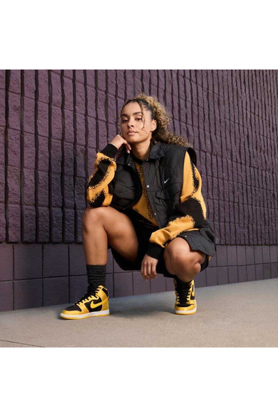 Nike Dunk High Kadın Sarı Sneaker Ayakkabı (Dar Kalıp 1 Beden Büyük Alınız