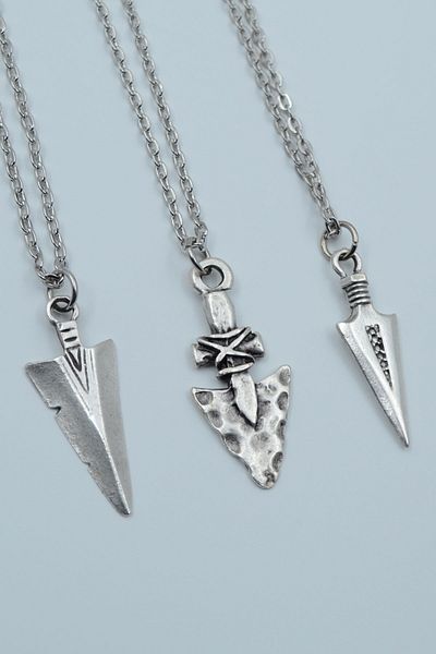 Rukişin Takı Dünyası Set of 3 Antique Arrowhead Triagle Patterned Arrowhead Necklace - Product Code: 1227