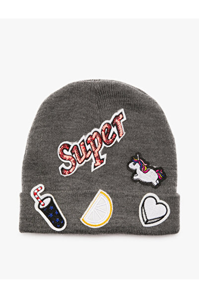 Koton فتاة قبعة رمادية 8KBG56015AA