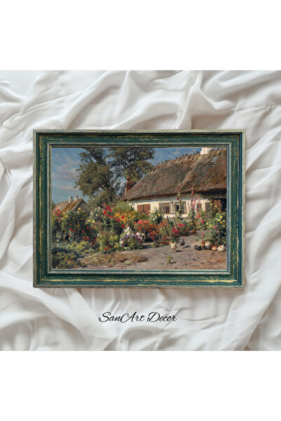 Sanart Vintage Painting with Frame, Oil Painting, Framed Painting, Artistic Decor, Landscape Painting