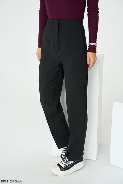 Liora Women's Black High Waist Waist Fitting Palazzo Pants