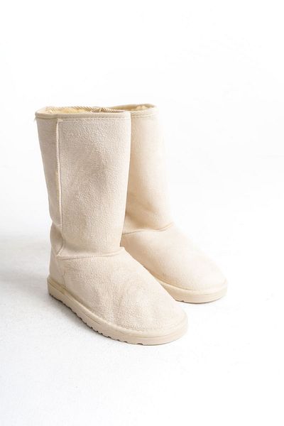 BZ Moda MADELINE Suede Γυναικείες Μπότες - Χωρίς κορδόνια, Γούνα Εσωτερικά, Επίπεδη σόλα, KT Cream