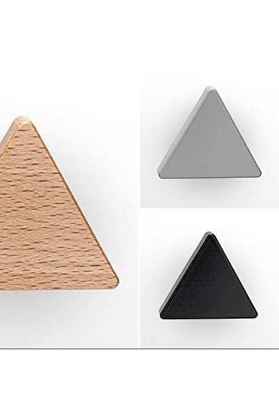 afralya home 3 adet! üçgen ahşap çekmece/dolap kulpu, kare ahşap kulp, boyana...