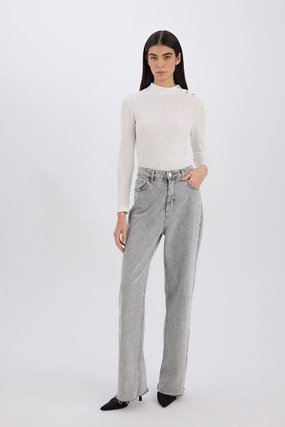 DeFacto Slim Fit Slim Fit Half Turtleneck Ribbed Camisole Long Sleeve T-Shirt D9499Ax24Wn