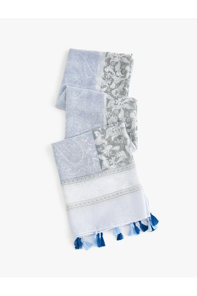 Koton Şal floral cu ciucuri lungi