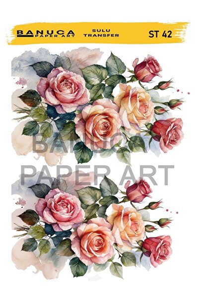 DERYA DESİNG ART BAC42 موديل 25x35 سم Banuca نقل مائي