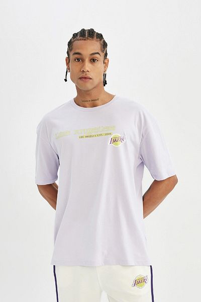 DeFacto Defactofit Nba Los Angeles Lakers Oversize Wide Fit Crew Neck Short Sleeve T-Shirt W9804Az24Sm