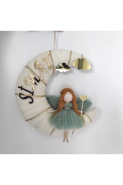 afralya home Peri Kızı/peri Çocuk Kapı Süsü/duvar Süsü, Bebek Doğum Kapı Süsü/ Çocuk Odası süs