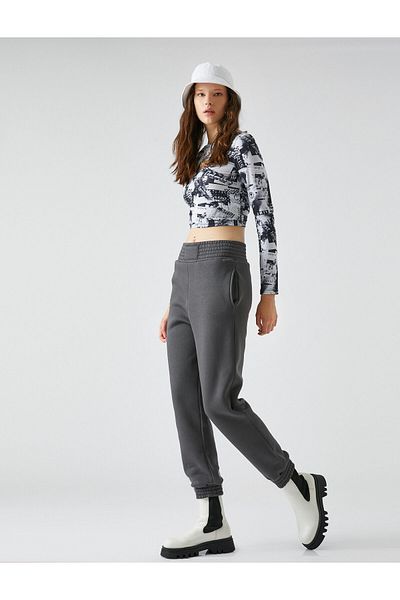 Koton High Waist Jogger Sweatpants - Pocket Detailed