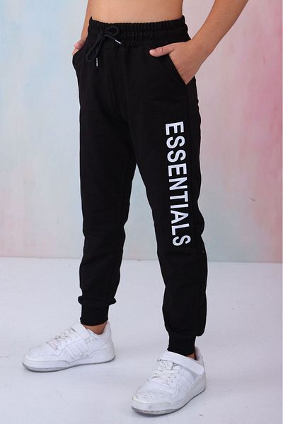 yagmurgiyim Black Essentials 2İp Αγόρι Φούτερ με μονό κάτω μέρος Μαύρο 7-16 ετών Defne01-S