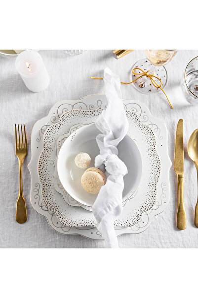 Pip Studio Royal Gold White Beyaz Porselen Kahvaltı Tabağı 23,5 Cm