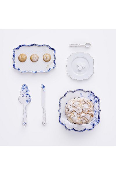 Pip Studio Royal White Blue White Porcelain Cake Stand 24 Cm