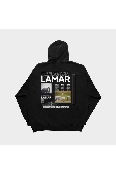SVART WEAR كندريك لامار - سويت شيرت أسود كبير الحجم بتصميم ألبوم GNX
