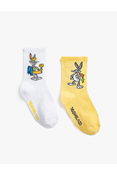 Koton Комплект от 2 лицензирани чорапа с щампа Бъгс Бъни