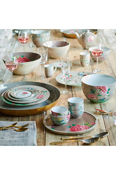 Pip Studio Blushing Birds Khaki Porcelain Tea Plate 9 Cm