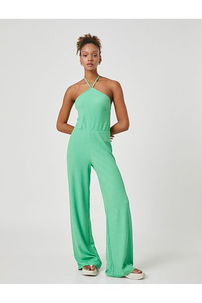 Koton Neckholder-Overall mit weitem Bein
