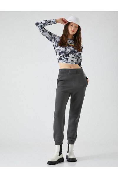 Koton High Waist Jogger Sweatpants - Pocket Detailed