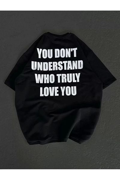 New Shine Μπλουζάκι Unisex Crew Neck Printed Oversize - Μαύρο