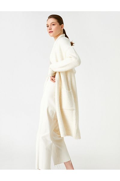 Koton Long Knitted Cardigan with Pockets