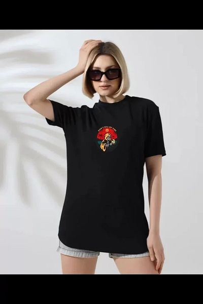 New Shine Δώρο 1 μπλουζάκι για αγορές 6 και άνω στο καλάθι - Unisex Crew Neck Printed T-shirt - Μαύρο