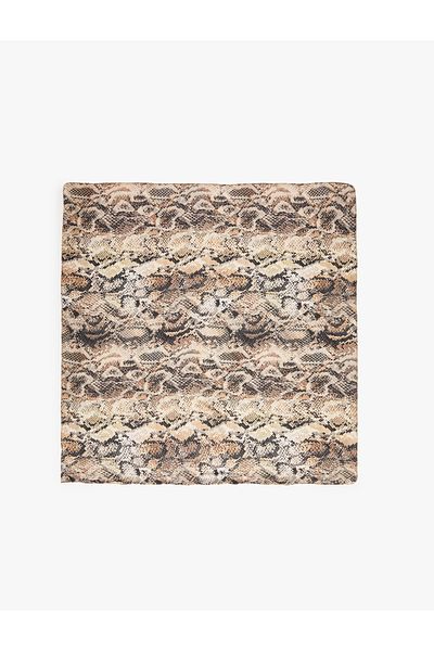 Koton Square Scarf - Snakeskin Patterned