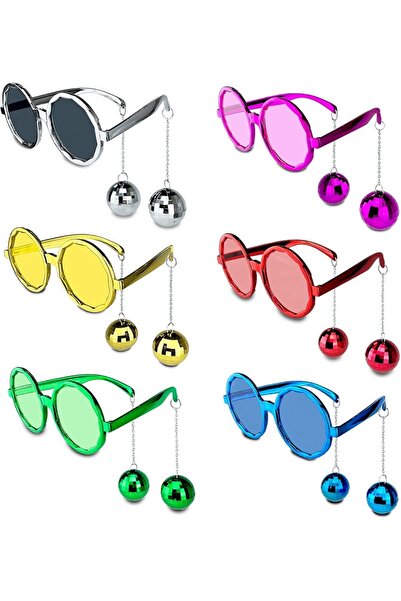 Butik Rocking Disco Ball Earring Glasses Retro Hawaii 5 Colors 6 Pieces