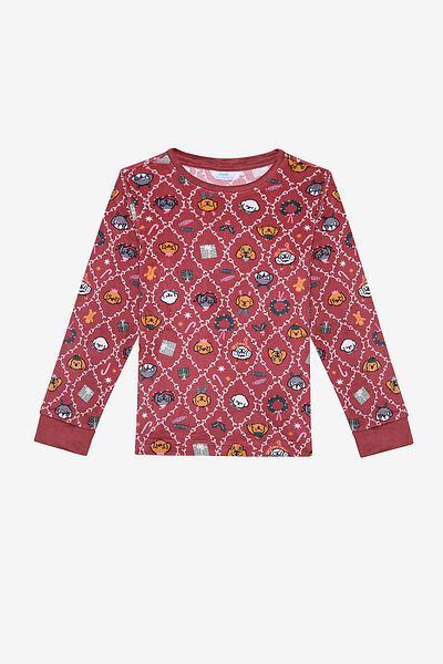 Penti Girl's Woofmas Red Pajama Set