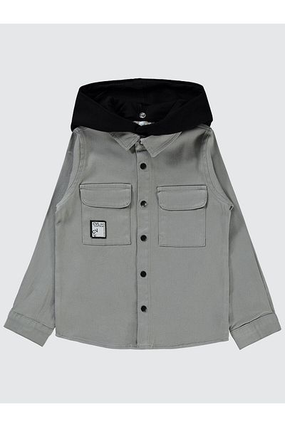 Civil Boys Boy's Hooded Shirt 6-9 Years Gray
