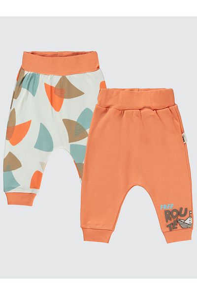 Civil Baby 2 Pack Orange Single Bottom for Baby Boy Without Booties 6-18 Months