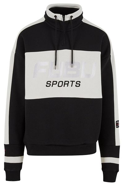 FUBU Fm243-005-1 Corporate Sprts Zip Hooded Check Sweatshirt