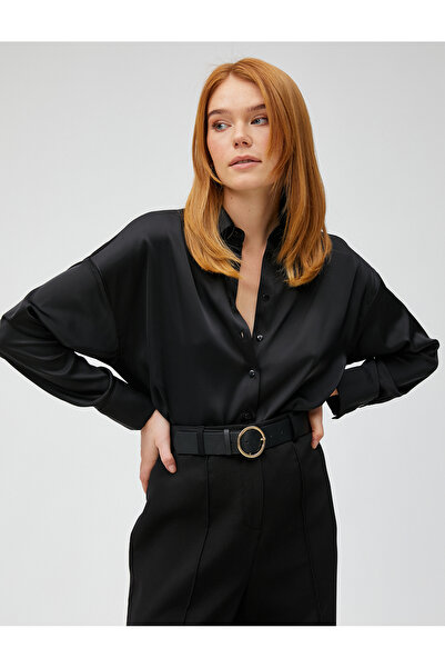 Koton Σατέν πουκάμισο μακρυμάνικο με κουμπιά