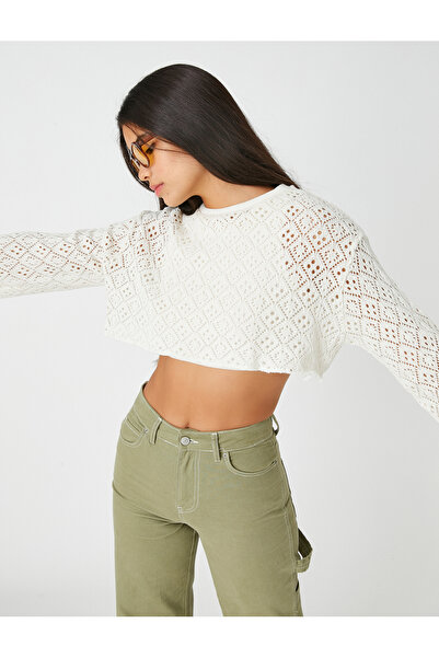 Koton Γυναικείο T-Shirt εκρού 3WAL10334IK