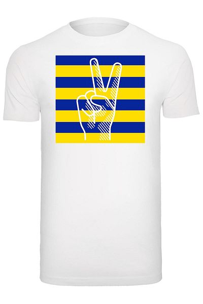 Merchcode Peace - Stripe Victory Hand T-shirt Round Neck