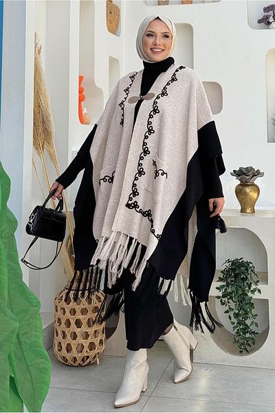 TRENDTESETTÜR Μπεζ πλεκτά Panco - Stone Tassel Detailed, T 15021