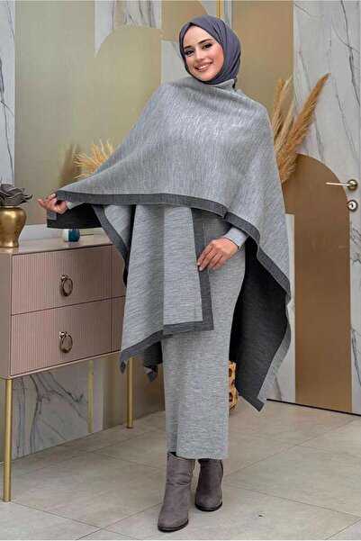 TRENDTESETTÜR Women's Gray Smoked Double Sided Knitwear Trousers - t 69181