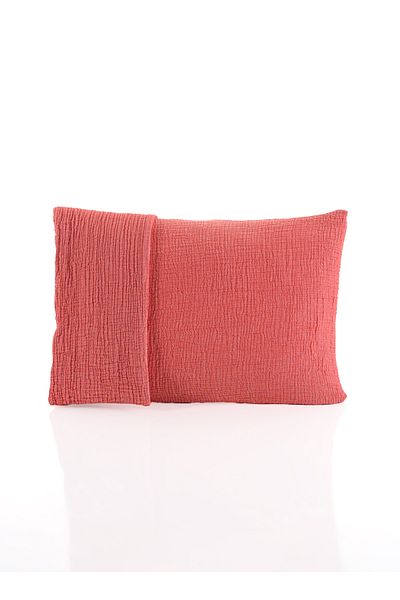 MYLASA HOME Mylasahome 100% Cotton 2-Piece 4-Layer Muslin Pillowcase 50X70 Red