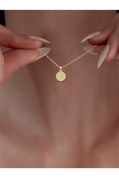 JEWELAi 14 ayar altın Daire Kolye Ucu 0.5 gr, KC13018 Kodlu