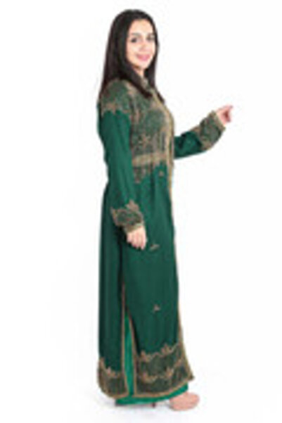 IKKXA Crystal Bliss Handcrafted Green Kaftan IKW9134
