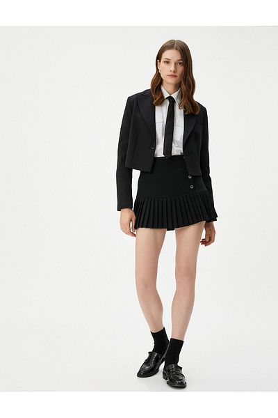 Koton Fustă mini plisată cu detaliu nasturi