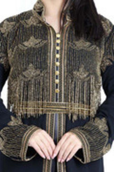 IKKXA Crystal Bliss Handcrafted Black Kaftan IKW9134