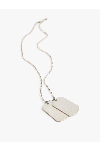 Koton Metal Plate Charm Chain Necklace