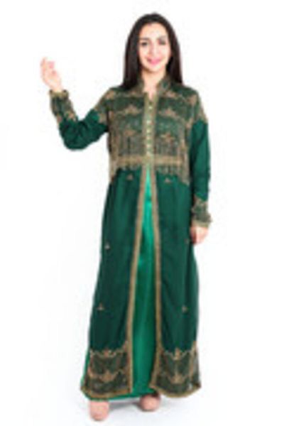IKKXA Crystal Bliss Handcrafted Green Kaftan IKW9134