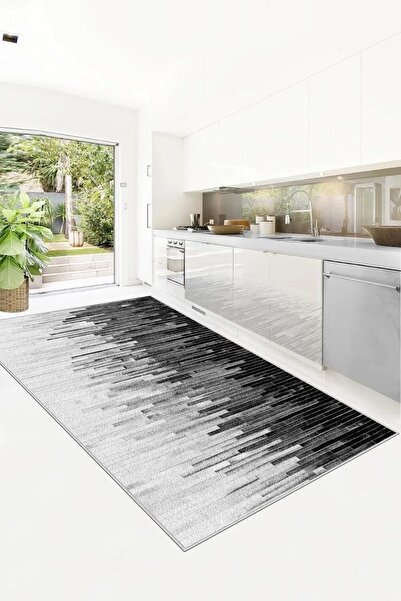 Toronto Home Kesme Halı Desenli Dijital Baskı Yıkanabilir Kaymaz Taban İnce Salon Mutfak Çocuk Halısı Yolluk