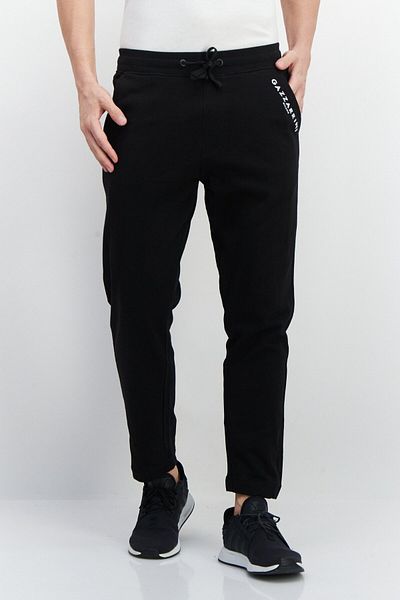 GAZZARRİNİ Men Drawstring Brand Logo Sweatpants, Black