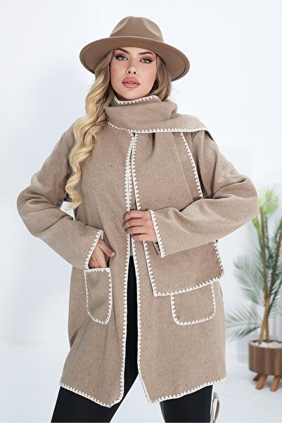 Bestenur Mink Stamped Sarel Jacket 1270 - Scarf